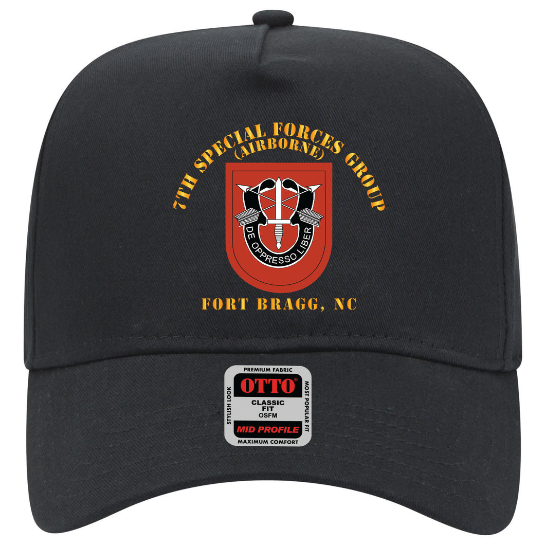 Baseball Cap - 7th Special Forces Group w Flash - FBNC