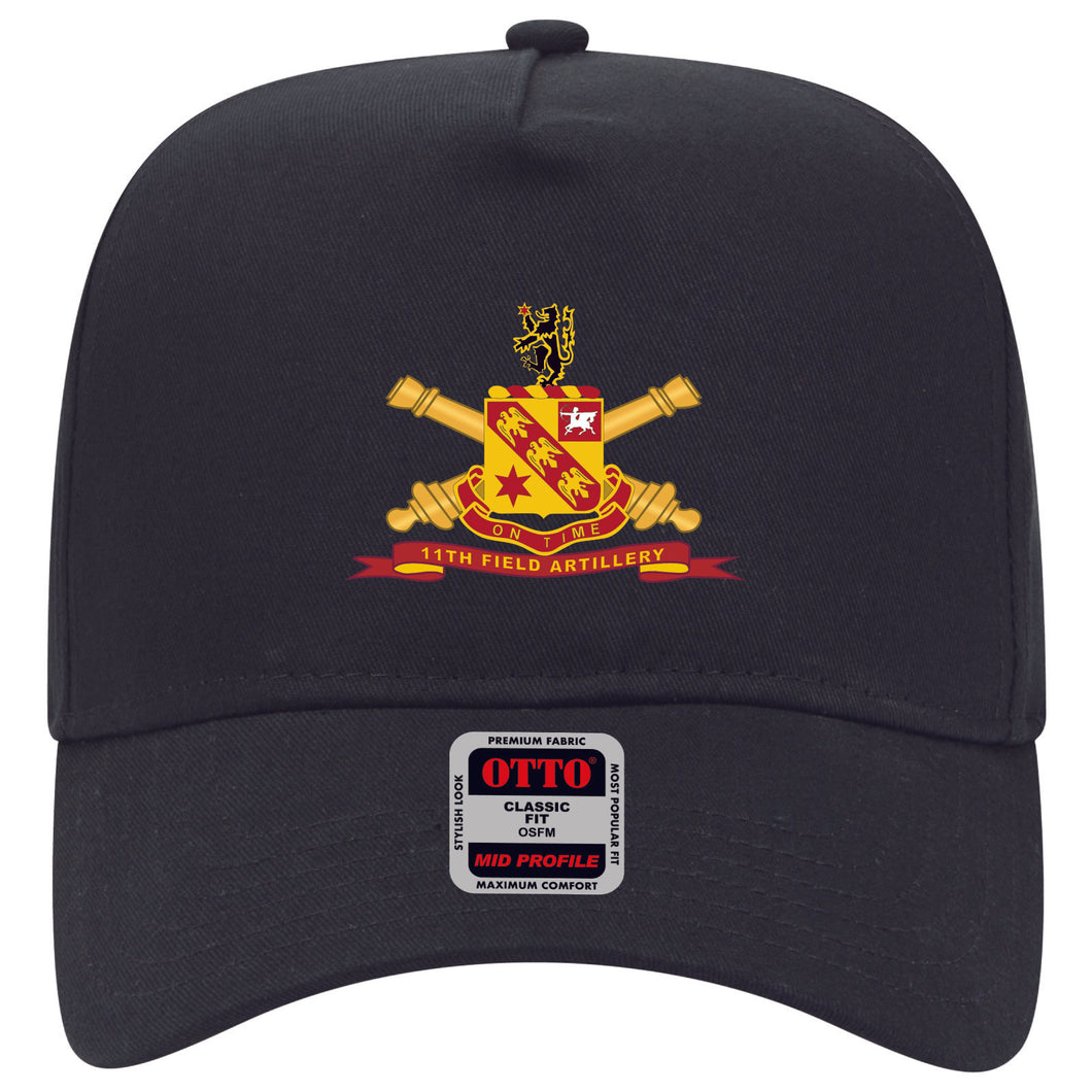 Baseball Cap - 11th Field Artillery w Br - Ribbon