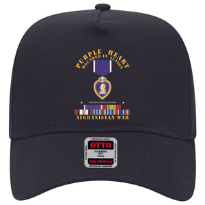 Baseball Cap - Purple Heart - WIA w Afghanistan SVC w Purple Heart Ribbon