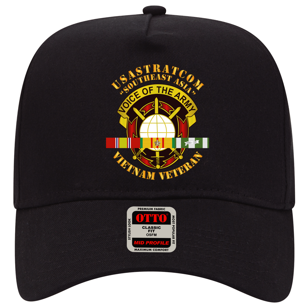 Baseball Cap - USASTRATCOM w SVC Ribbons -SE Asia