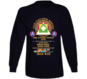 129th Evacuation Hospital - Operation Desert Storm - Shield - 3rd Us Army Ssi W Gulf Svc Ribbons X 300 Classic T Shirt, Crewneck Sweatshirt, Hoodie, Long Sleeve