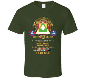 129th Evacuation Hospital - Operation Desert Storm - Shield - 3rd Us Army Ssi W Gulf Svc Ribbons X 300 Classic T Shirt, Crewneck Sweatshirt, Hoodie, Long Sleeve