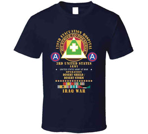 129th Evacuation Hospital - Operation Desert Storm - Shield - 3rd Us Army Ssi W Gulf Svc Ribbons X 300 Classic T Shirt, Crewneck Sweatshirt, Hoodie, Long Sleeve