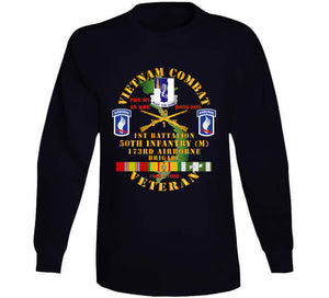 Army - Vietnam Combat Veteran W 1st Bn - 50th Inf - 173rd Airborne Bde 1968-69 W Vn Svc Classic T Shirt, Crewneck Sweatshirt, Hoodie, Long Sleeve