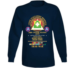 129th Evacuation Hospital - Operation Desert Storm - Shield - 3rd Us Army Ssi W Gulf Svc Ribbons X 300 Classic T Shirt, Crewneck Sweatshirt, Hoodie, Long Sleeve