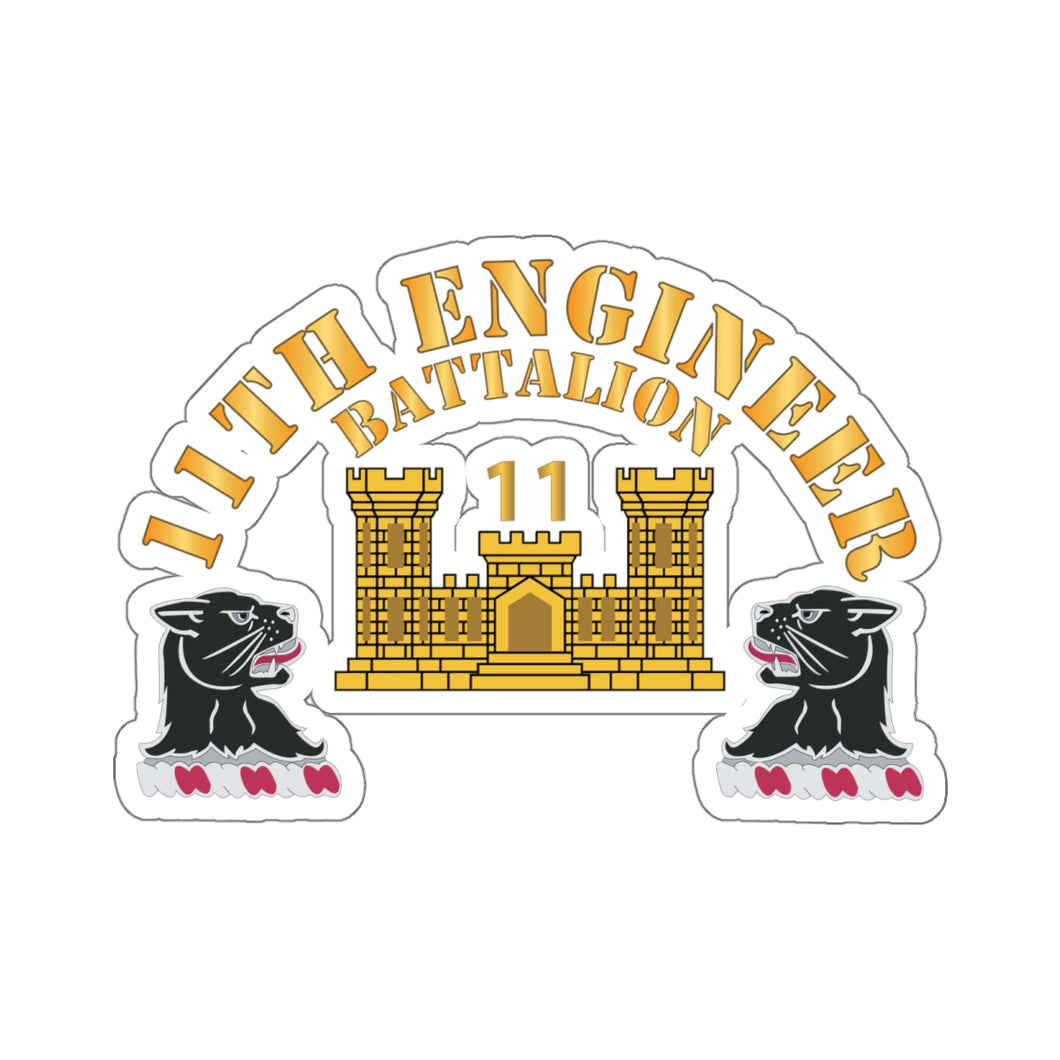 Kiss-Cut Stickers - 11th Engineer Battalion - Hat X 300