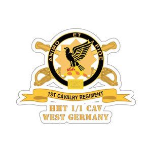 Kiss-Cut Stickers -  1st Cavalry Regiment w Br - Ribbon - HHT 1-1 CAV West Germany