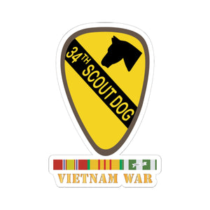 Kiss-Cut Stickers - 34th Scout Dog Platoon w VN SVC wo Txt X 300