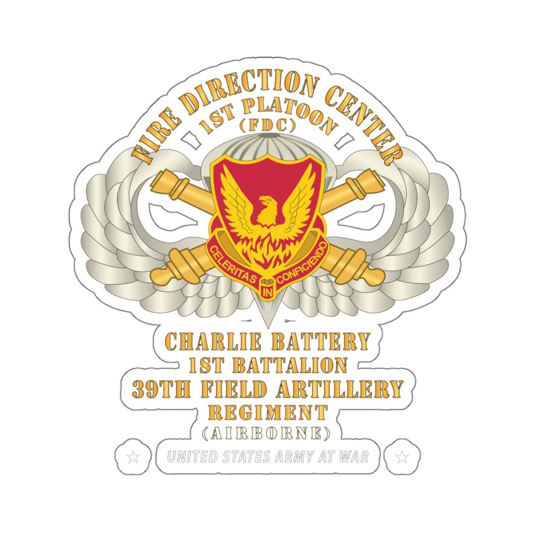 Kiss-Cut Stickers - 39th Field Artillery Regiment, 1st Platoon, FDC, Charlie Battery, 1st Battalion Airborne X 300