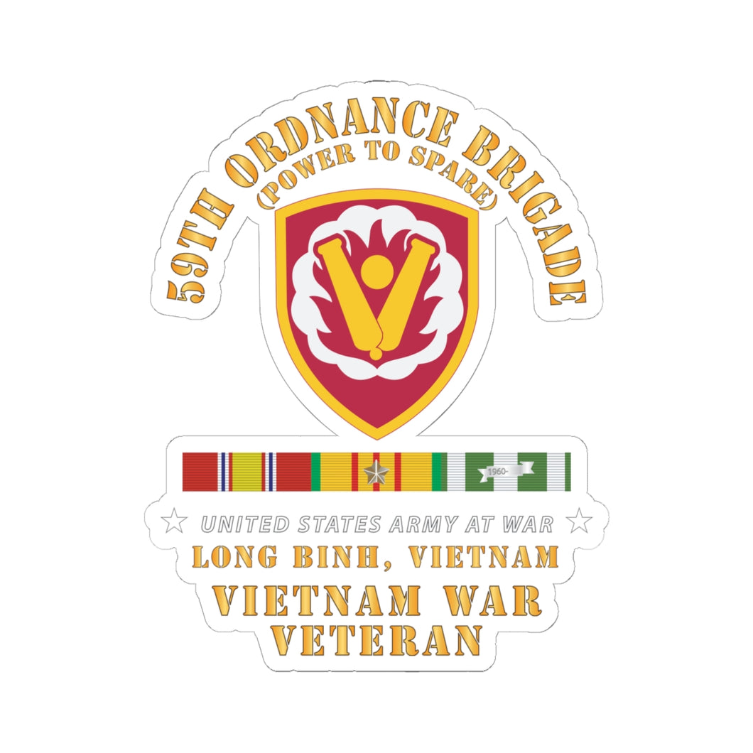 Kiss-Cut Stickers - 59th Ordnance Brigade - SSI - Long Binh, Vietnam Vet - VN SVC X 300