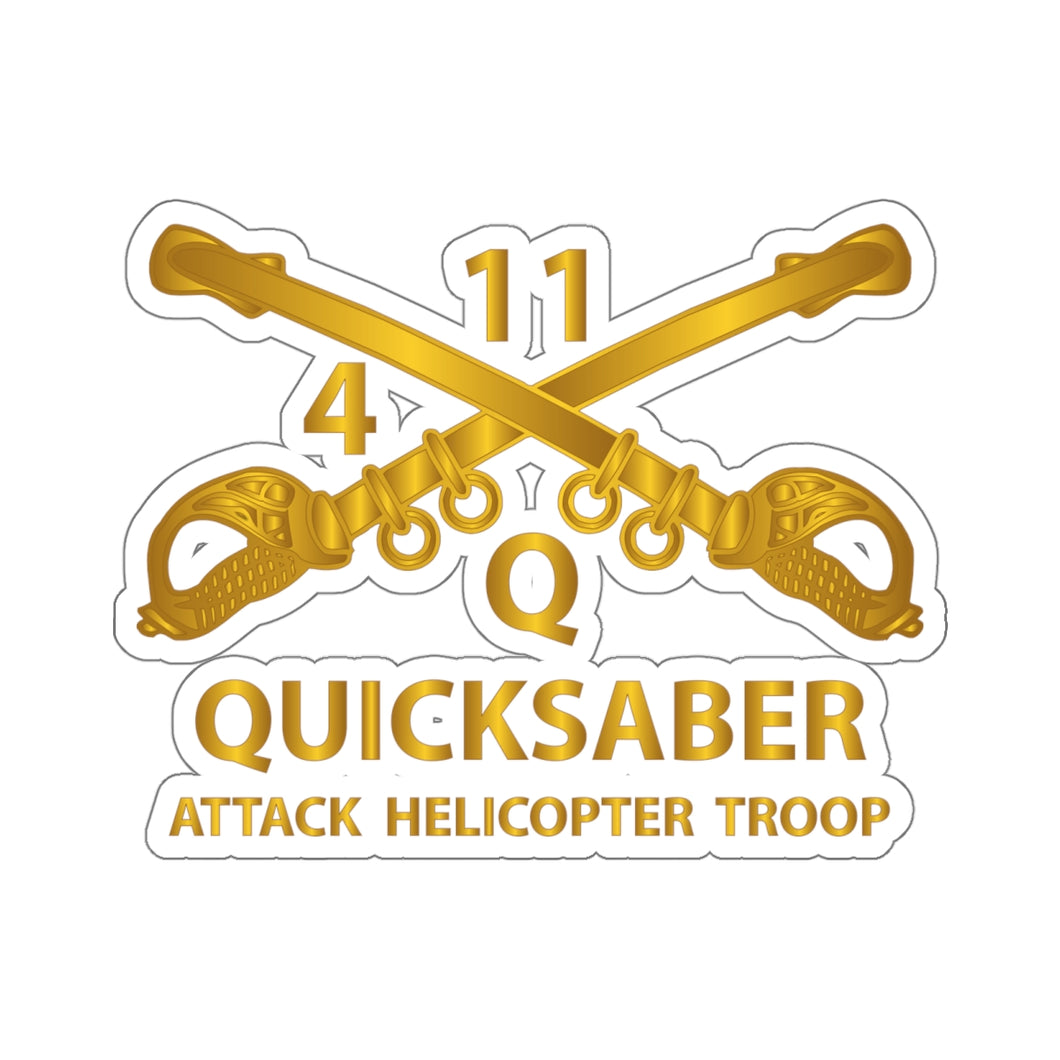 Kiss-Cut Stickers - ATK Helicopter Troop - Q - 4 - 11th ACR - Branch w Txt