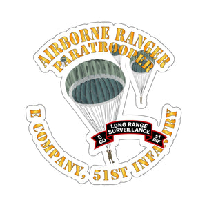 Kiss-Cut Stickers - Airborne Ranger - E Company- 51st Infantry (Ranger)