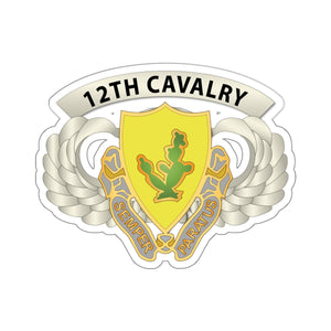 Kiss-Cut Stickers - Army - Airborne Badge - 12th Cavalry Airborne - SSI w 12th Cav X 300