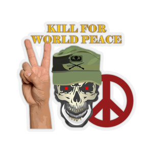 Kiss-Cut Stickers - Army - Ranger Patrol Cap - Skull - Kill for World Peace X 300