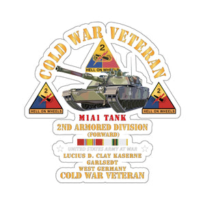 Kiss-Cut Stickers - Cold War Vet - 2nd Armored Division - Lucius D. Clay Kaserne - Garlstedt, Germany - M1A1Tank - Green Camo