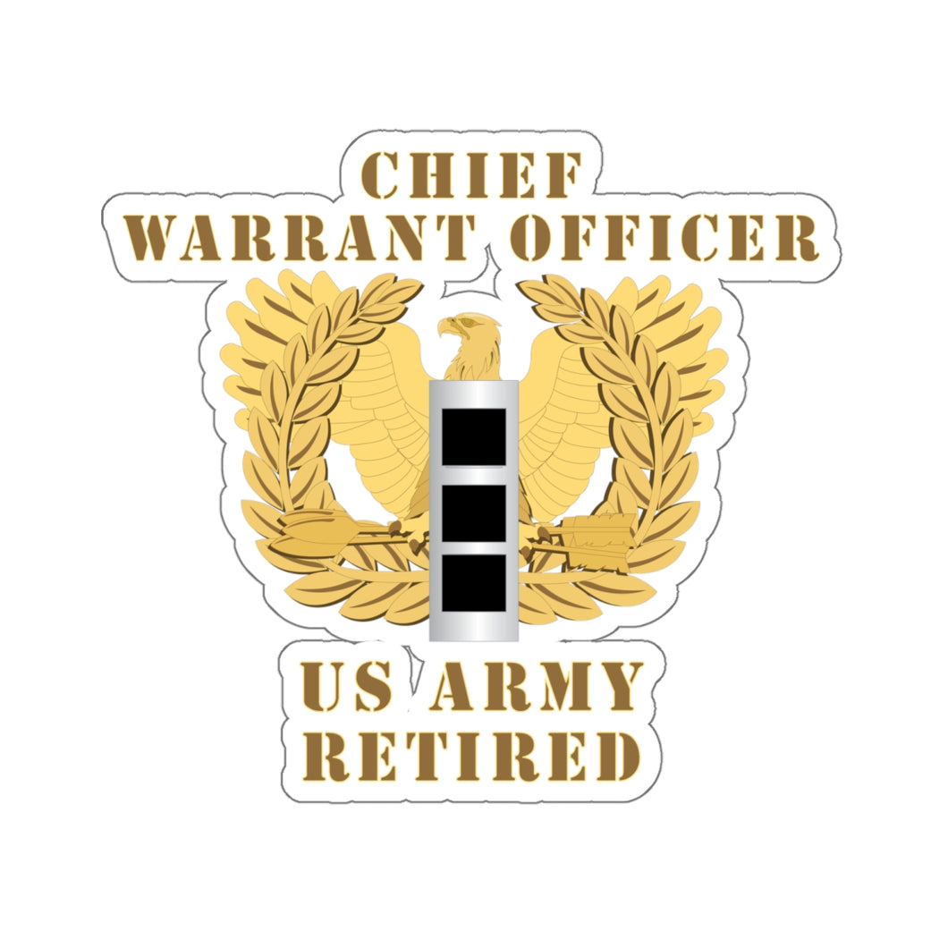 Kiss-Cut Stickers - Emblem - Warrant Officer - CW3 - Retired X 300