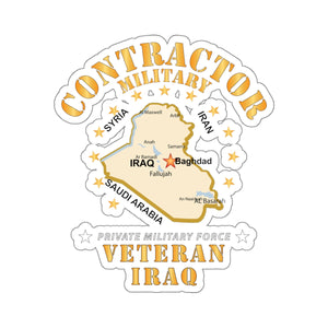 Kiss-Cut Stickers - GOVT - Military Contractor - Veteran - Iraq X 300