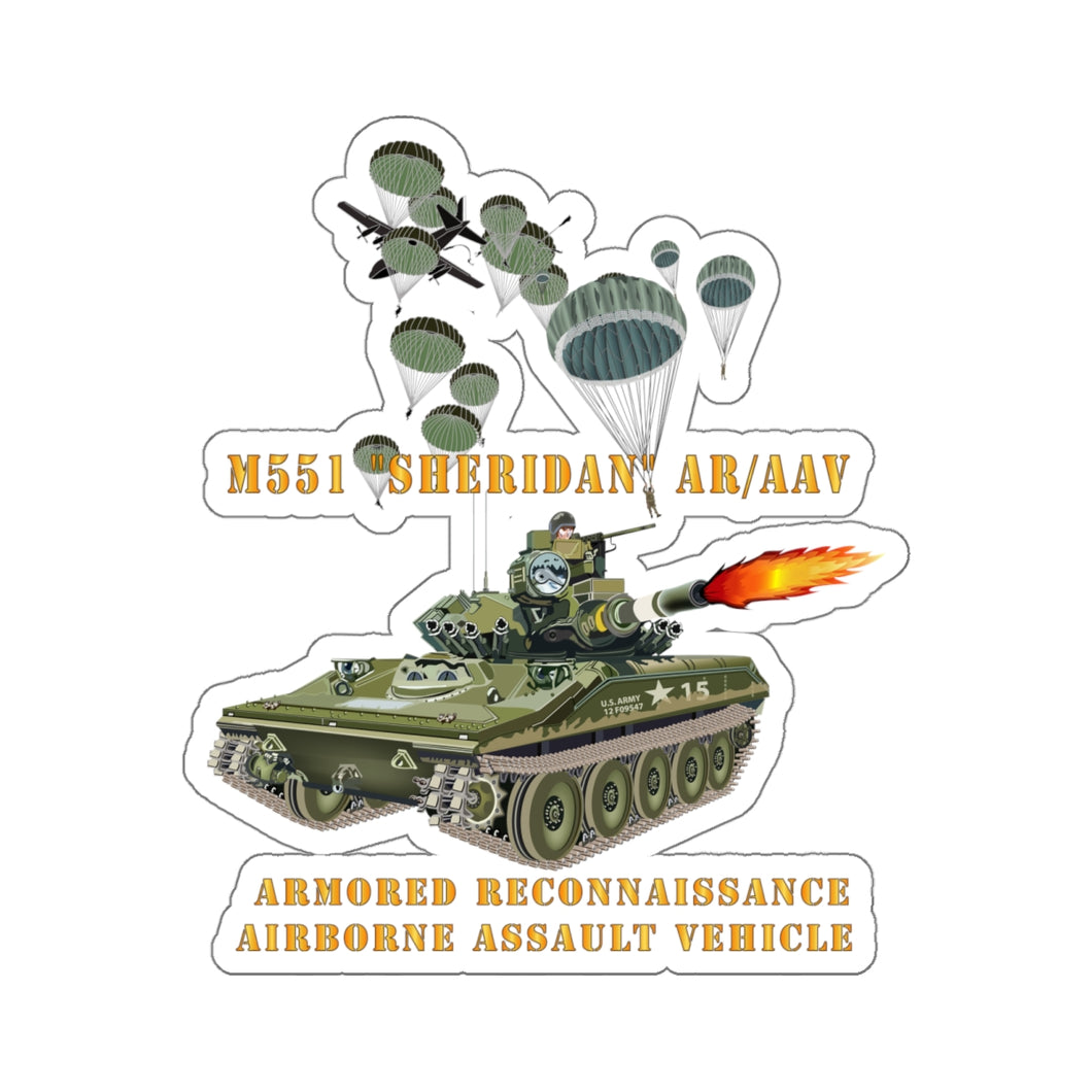 Kiss-Cut Stickers - M551 Sheridan - Firing - ARV-AAV w Paratroopers