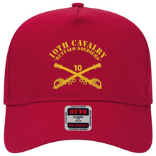 Load image into Gallery viewer, Baseball Cap - 10th Cav Regt - Buffalo Soldiers w Cav Br - Flat
