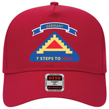 Load image into Gallery viewer, Baseball Cap - 7th United States Army  w 7 Steps Hell w Scroll X 300
