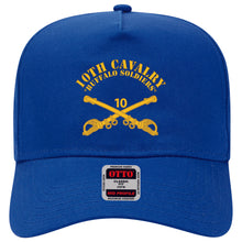 Load image into Gallery viewer, Baseball Cap - 10th Cav Regt - Buffalo Soldiers w Cav Br - Flat
