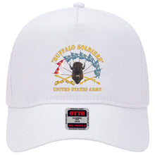 Load image into Gallery viewer, Baseball Cap - Buffalo Soldiers - Infantry - Cavalry Guidons w Buffalo Head - US Army X 300
