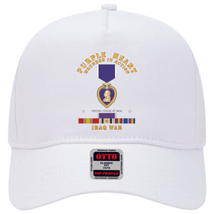 Baseball Cap - Purple Heart - WIA w IRAQ SVC w Purple Heart Ribbon