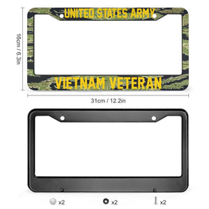 VIETNAM VETERAN - All Over Print License Plate Frame License Plate Frame Black