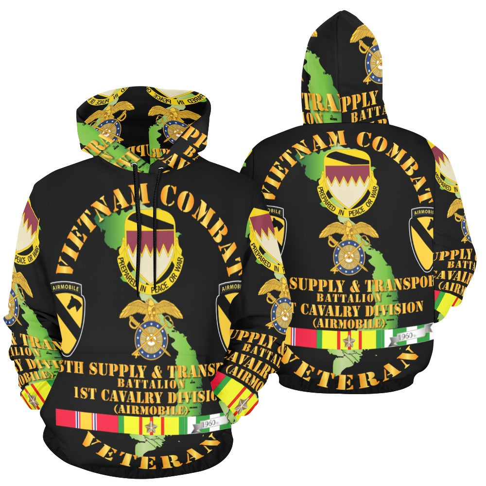 Men's All Over Print Hoodie (USA Size) (Model H13) - Vietnam Combat Cavalry Veteran w 15th Supply & Transport Bn - 1st Cav Div