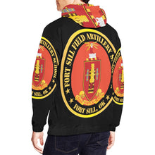 Load image into Gallery viewer, Men&#39;s All Over Print Hoodie (USA Size) (Model H13) - Army - Fort Sill Field Artillery School, COA Fort Sill, OK
