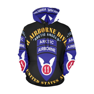 Men's All Over Print Hoodie (USA Size) (Model H13) - 11th Airborne Division - Arctic Angels w Arctic Tab