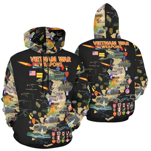 Men's All Over Print Hoodie (USA Size) (Model H13) - Map - Vietnam Units -with Wpns - Equipment