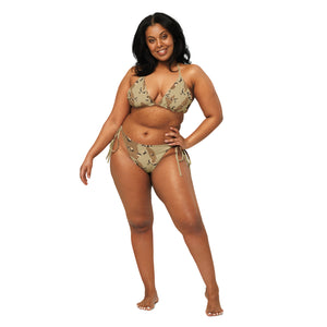 Chocolate Chip Camoflauge All-over print recycled string bikini