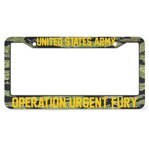 OPERATION URGENT FURY - All Over Print License Plate Frame License Plate Frame Black