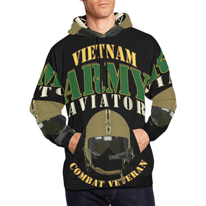 Men's All Over Print Hoodie (USA Size) (Model H13) - ARMY - Aviator - Vietnam - Combat Vet