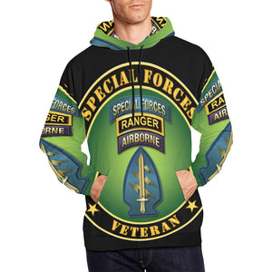 Men's All Over Print Hoodie (USA Size) (Model H13) - Special Forces - Ranger Veteran