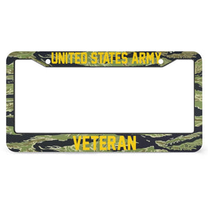 VETERAN - All Over Print License Plate Frame License Plate Frame Black