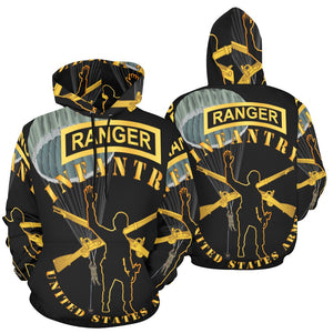 Men's All Over Print Hoodie (USA Size) (Model H13) - Infantry - Follow Me - Ranger Tab - Paratrooper