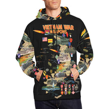 Load image into Gallery viewer, Men&#39;s All Over Print Hoodie (USA Size) (Model H13) - Map - Vietnam Units -with Wpns - Equipment
