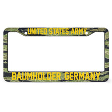 Load image into Gallery viewer, All Over Print License Plate Frame - US Army - Baumholder, Germany
