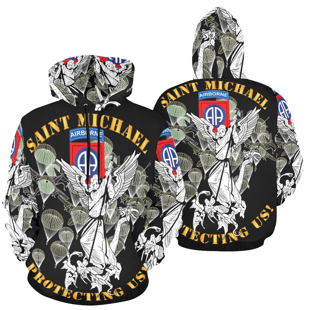 Men's All Over Print Hoodie (USA Size) (Model H13) - 82nd Airborne Div - Saint Michael - Protecting Us - Mass