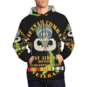 Men's All Over Print Hoodie (USA Size) (Model H13) - Army - Vietnam Combat Veteran w 101st Airborne Div w JM - V1 X 300