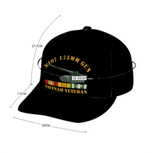 Load image into Gallery viewer,  Custom All Over Print Unisex Adjustable Curved Bill Baseball Hat - M107 - 175mm Gun - Vietnam Vet w VN SVC
