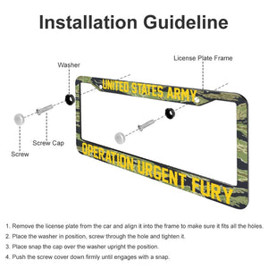 OPERATION URGENT FURY - All Over Print License Plate Frame License Plate Frame Black