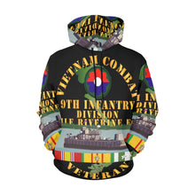 Load image into Gallery viewer, Men&#39;s All Over Print Hoodie (USA Size) (Model H13) - Vietnam Combat Vet w 9th Inf Div - Mobile Riverine Force w VN SVC
