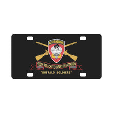 Load image into Gallery viewer, Army - 555th Parachute Infantry Battalion - SSI - Black - Red Buffalo Soldiers w Br - Ribbon X 300 Classic License Plate
