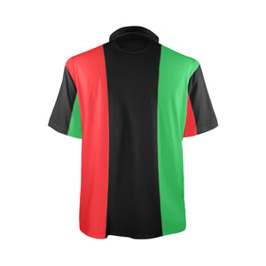 Charlies Polo Golf Shirt - Forest Green - Red Black Green Panel - Right