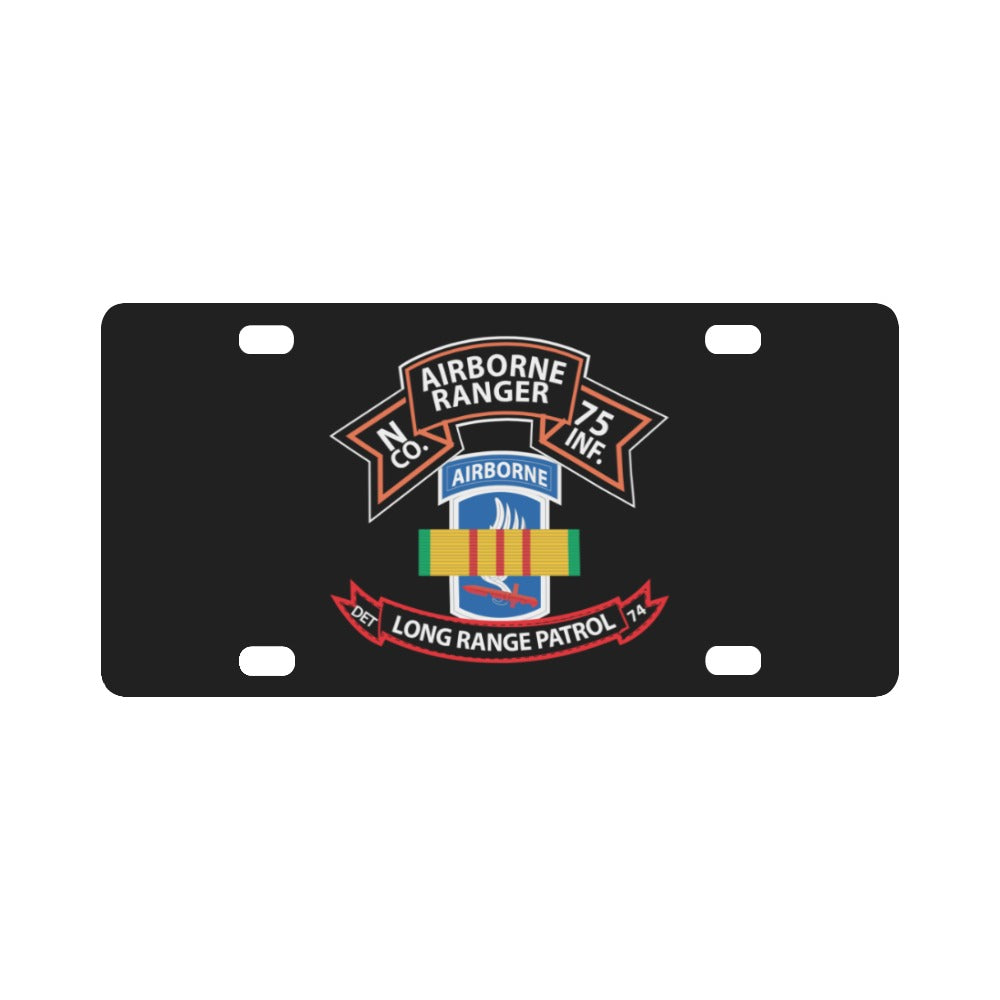 SSI - Vietnam - N Co 75th Ranger - 173rd Airborne Brigade - VN Ribbon - LRSD X 300 Classic License Plate