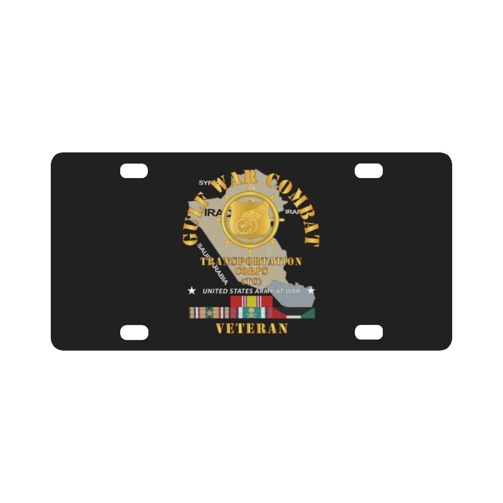 Army - Gulf War Combat Vet - Transportation Corps X 300 Classic License Plate