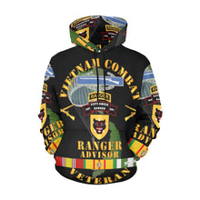 Load image into Gallery viewer, Men&#39;s All Over Print Hoodie (USA Size) (Model H13) - Vietnam Combat Infantry Vet w Vietnamese Ranger Advisor w Parachute
